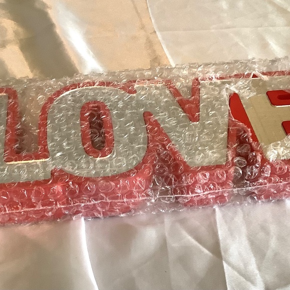 mirror tile and wood “love” tabletop sign - Picture 3 of 4